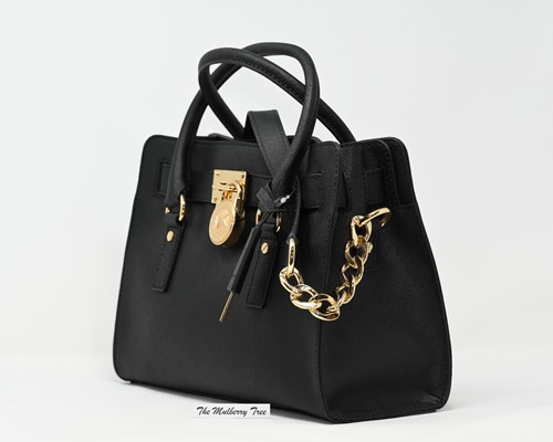 Borsa a tracolla Michael Kors Hamilton East-West Nera In pelle Saffiano Nuova con etichette $298 - Foto 2 di 8