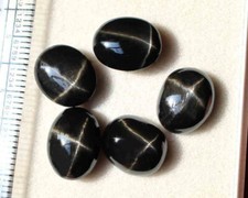 Natural Black Star Oval Cabochon Diopside Star Gemstone Lot 10.5 12 MM 27.30 CT