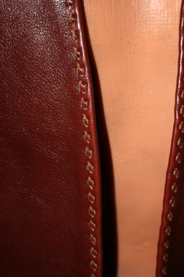 Chaleco de cuero hecho a mano estilo medieval vintage túnica abierta marrón Foto 4 de 4