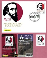 ITALIA 2025  Michelangelo Buonarroti   CARTOLINA + TESSERA + FRANCOBOLLO