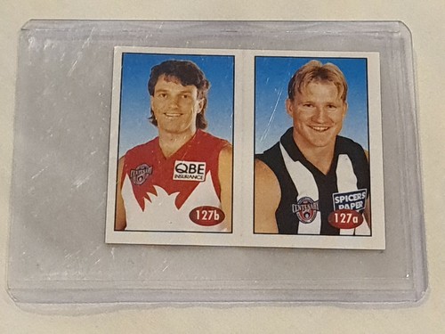 1997 SELECT AFL STICKER NATHAN BUCKLEY COLLINGWOOD / PAUL ROOS SYDNEY SWANS #127