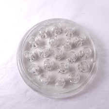 Vintage Floral Frog Clear Glass 19 Hole Flower Holder 5 Inch