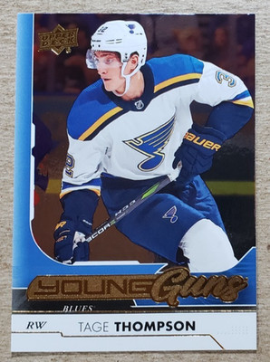 2017-18 Upper Deck Young Guns Silver Foil Tage Thompson RC #228 St. Louis Blues