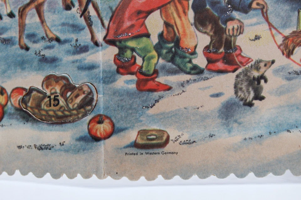 Vintage Paper Print Advent Christmas Calendar Snow White Disney W. Germany - Image 4 of 4