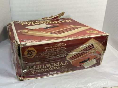 Vintage Buddy-L Easy Touch Typewriter w/Box - Orange & Cream - Works - Picture 19 of 19