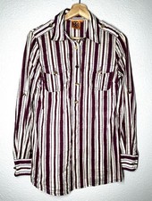 Tory Burch Striped Tunic Top Gold Buttons Cotton Women’s  Size 4