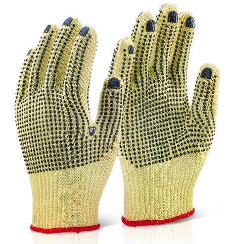 Beeswift Reinforced Medium Weight Dotted Gloves Yellow Size 8