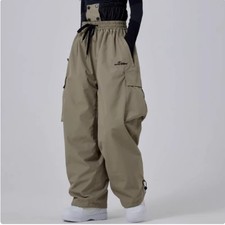 Men Women Baggy Ski Pants Waterproof 15000 Windproof Loose Snowboarding Pants