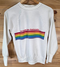 Vintage Oregon State University 80s Crewneck Sweatshirt Rainbow Colors Rare READ