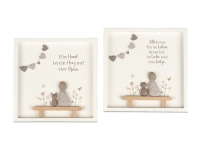 Formano Wandbild mit Spruch Ein Hund ist... Katze alles was Du. Holz Steinoptik