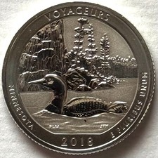 USA QUARTER DOLLAR 2018 Reverse Proof Voyageurs National Park, Minnesota, RARE