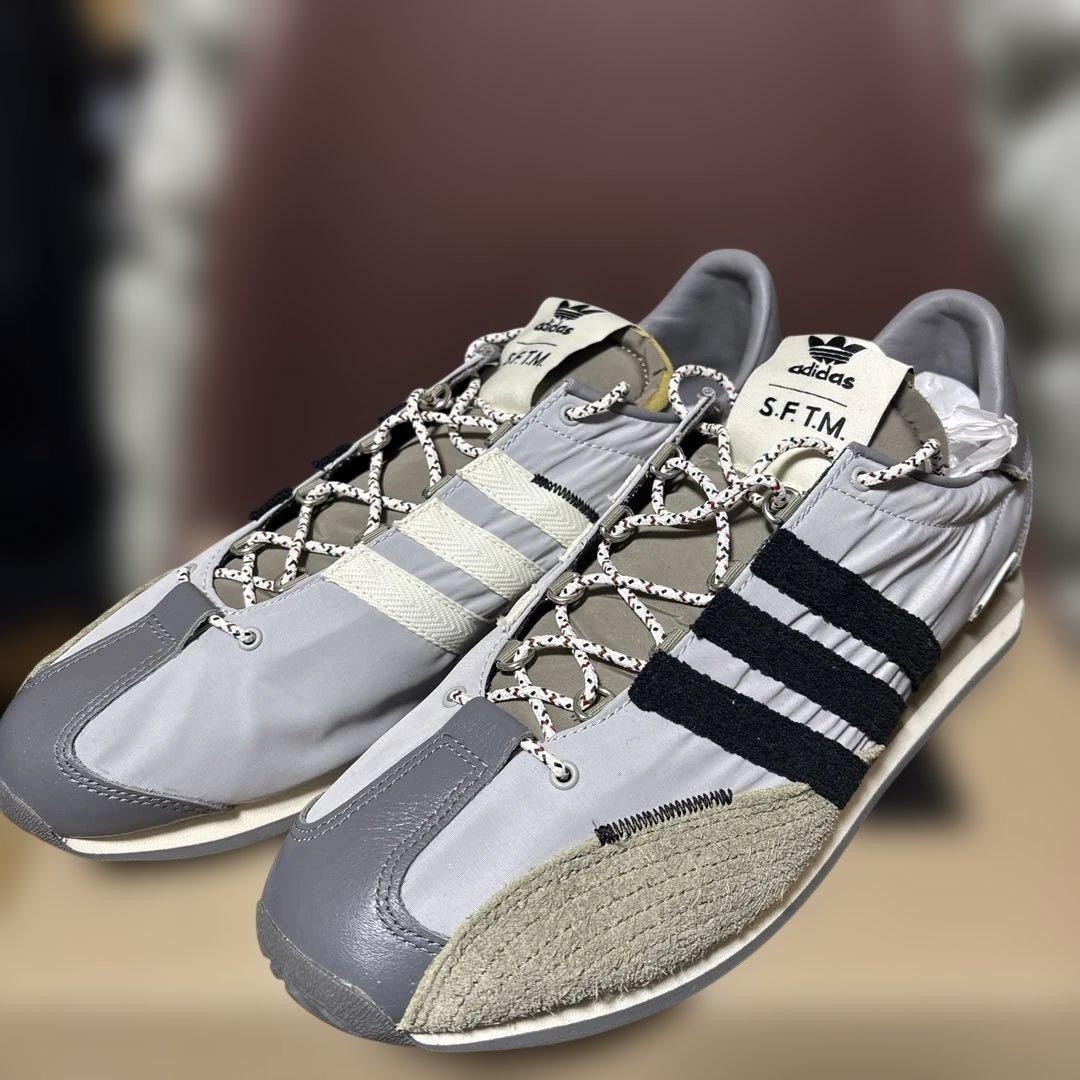 adidas S.F.T.M. Sneakers Gray/White/Black Suede Synthetic Laces Used