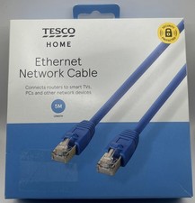 Tesco 5 Metre Network Ethernet Cable - Blue - Nickel Plated. Computer 2 Router