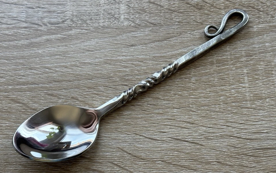 Medieval Cutlery Set Feasting Hand Forged Artisan Chrome Spoon Set Feast Fork - Image 4 of 4