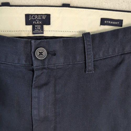 Neu ohne Etikett J. Crew Factory Herren Straight-Fit Flex Chino Hose Marineblau Größe 34x32