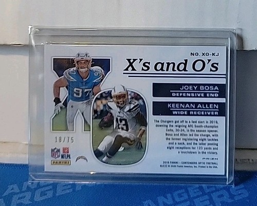 2019 Panini Contenders Optic Xs and Os Pink /75 Joey Bosa Keenan Allen #XO-KJ - Picture 2 of 2