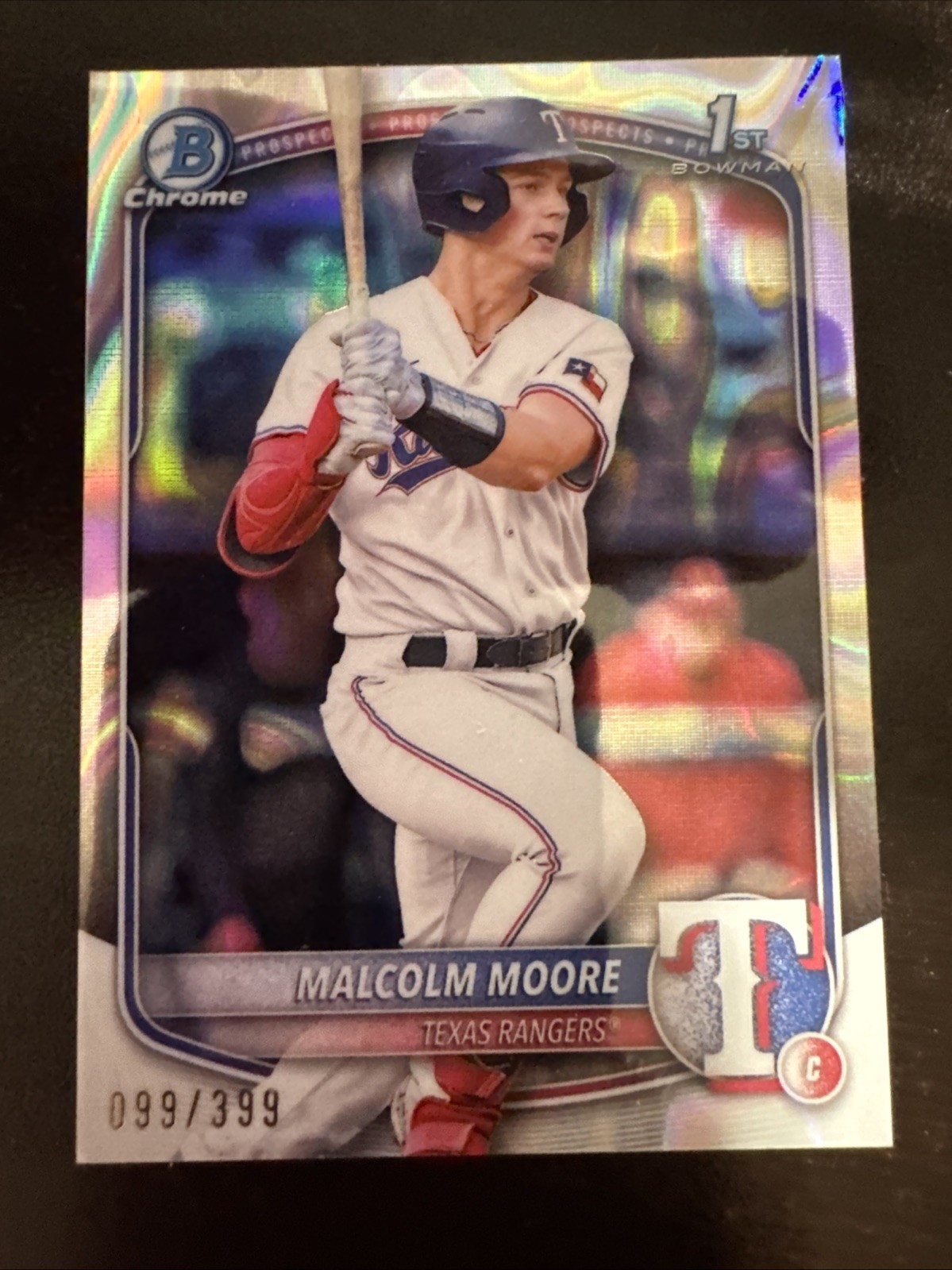 2025 Bowman - Chrome Prospects Malcolm Moore #BCP-129 1st Lava Refractor /399