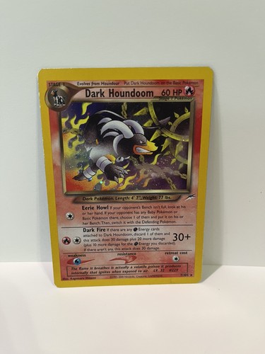 Pokémon TCG Dark Houndoom Neo Destiny Holo Card 7/105 LP SWIRL