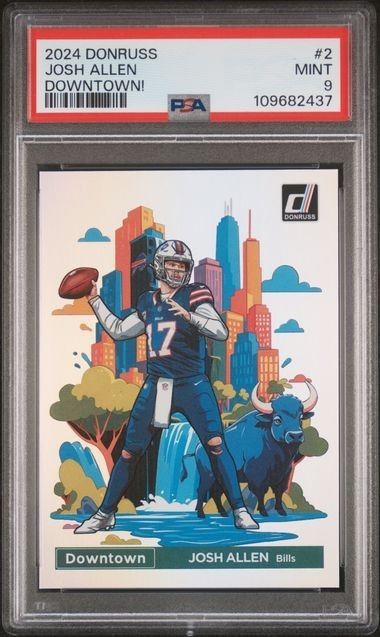 2024 PANINI DONRUSS DOWNTOWN! #2 JOSH ALLEN DOWNTOWN! PSA 9