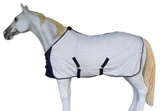 Horse Cotton Sheet Blanket Rug Summer Spring White Navy 5317