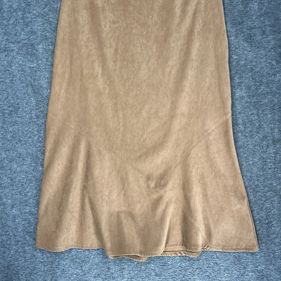 Falda Midi Y2K Desteñida Gloria Vegana Gamuza Tostada Línea A Para Mujer 10 Boho Suroeste Foto 2 de 4