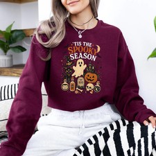 Tis The Spooky Season Sweatshirt Retro Fall Halloween