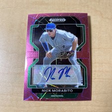 2022 Panini Prizm Draft Picks Neon Pink Velocity Nick Morabito #PDP75 Auto z7d