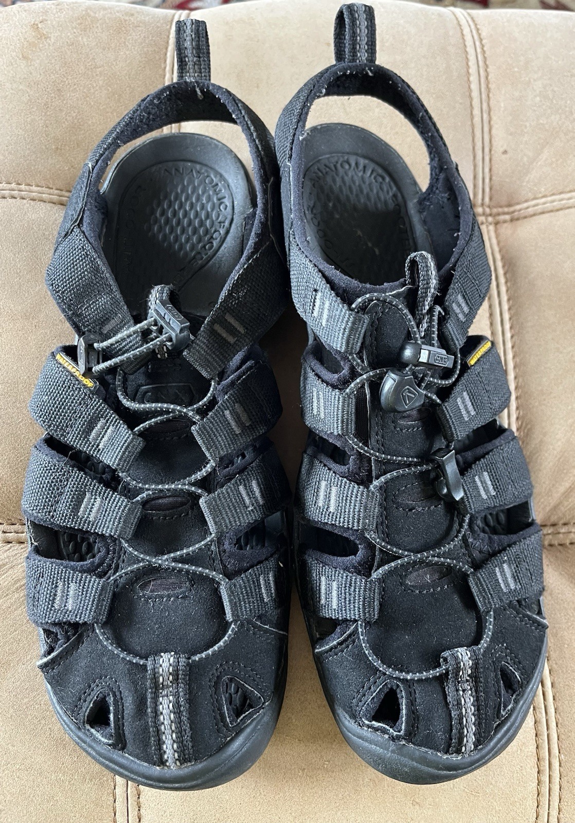 Keen CNX Scarpe Impermeabili Sandali Nero Donna 10 Coulisse Elastico Allacciato