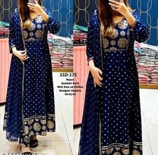 Bollywood Women Trending Viscose Rayon Kurta Palazzo Dupatta Set