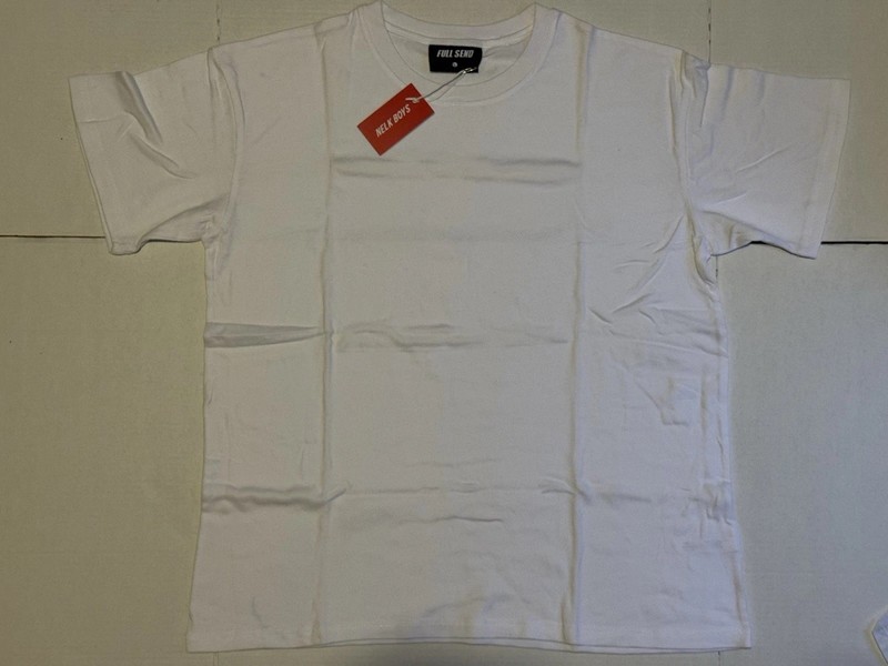 Full Send Nelk Boys All White Tshirt Size Large New with Tags