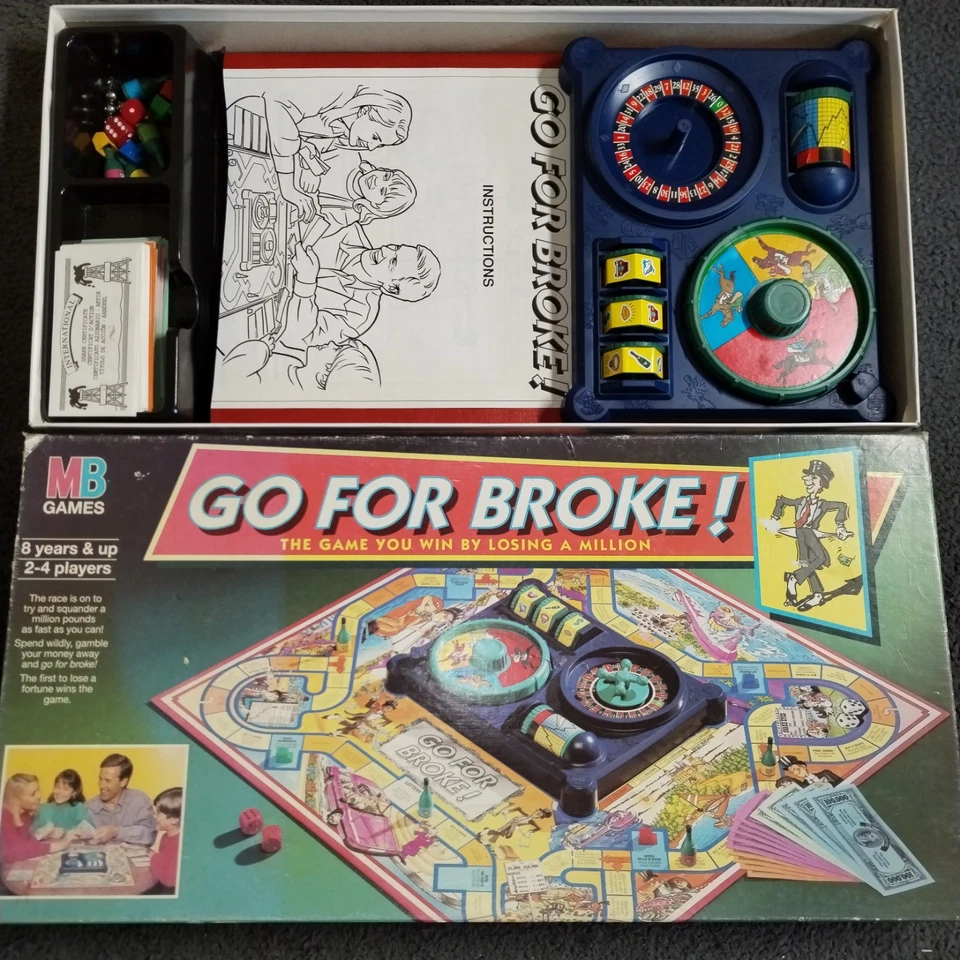 MB Games Board Game Go for Broke 1993 Edition Money Family Complete Box Vintage - Image 3 of 4