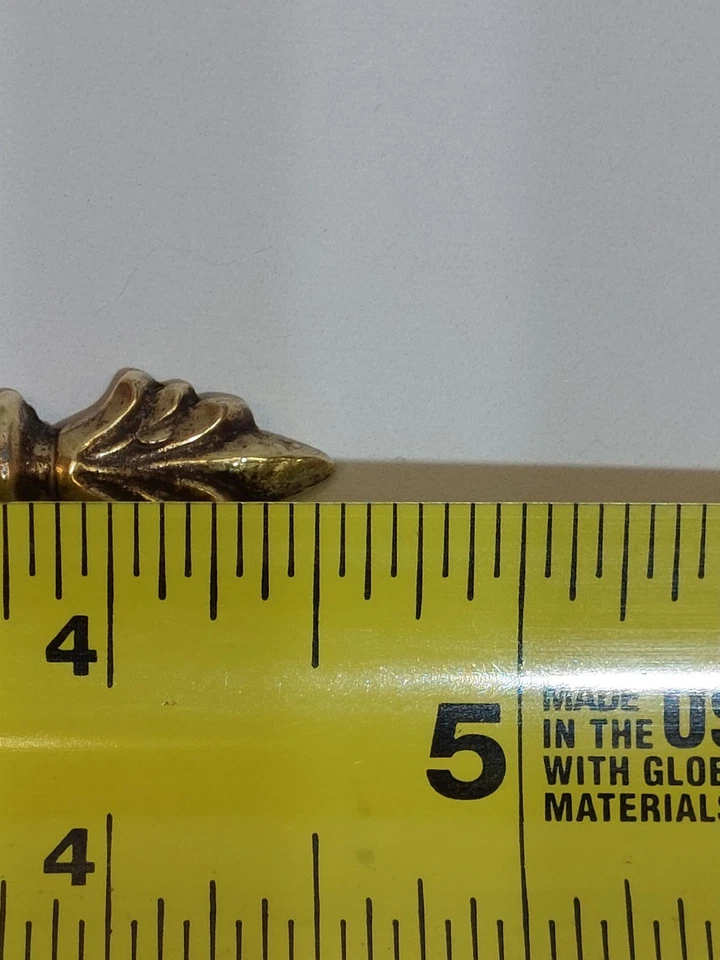 1 perilla de manija de cajón provincial francesa de latón ornamentado usada Foto 3 de 4