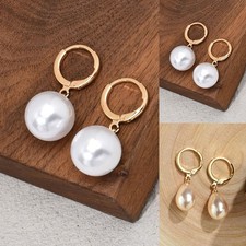 Glamorous Women's Accessories Waterdrop Imitation Pearls Earrings in Gold