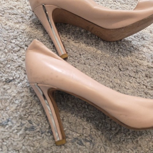 CHANEL Two-Tone Cap-Toe Heels Leather, Pink Black , EU36 US 6 - Picture 7 of 16