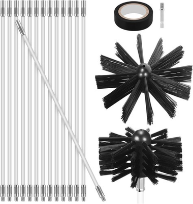 #ad 6.67 Yard Chimney Sweep Kit 3. 9 5. 9 in Brush Heads Chimney Cleaning Kit with $56.49