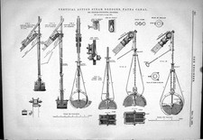 Old Vertical Action Steam Dredger Patna Canal 1879 Fouracres Charles Victorian