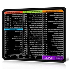 EXCO Mac OS Shortcuts Mouse Pad with Stitched Edge Non-Slip Rubber Base Office M