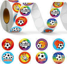 1000 Pcs Soccer Stickers 1.2'' Football Labels for Water Bottles, Laptops, Decor