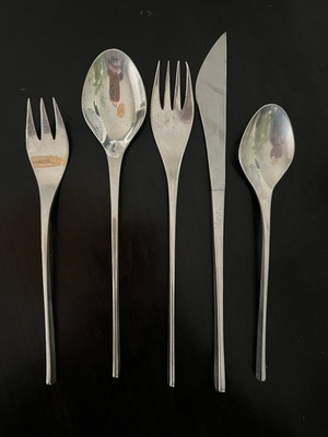 #ad Vintage International Sterling Silver Vision MCM Flatware 5 Piece Place Setting $431.00