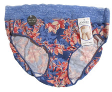 JOCKEY SZ 7 LARGE LACE HIP BRIEF 1873 TACTEL NO PANTY LINE PROMISE BLUE PANTIES