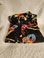 Vintage 1990s Planet Hollywood All Over Design Button Up SS Shirt Mens XL 