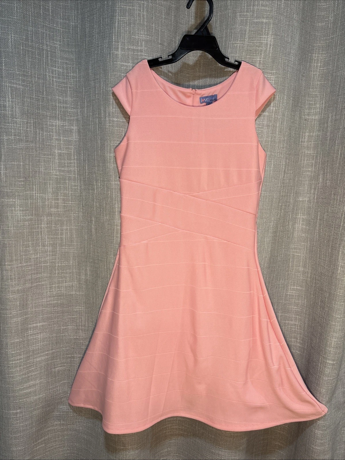 LOVE Ava & Yelly Preppy Pink A-line Skater Dress NWT Youth Girls 14/16 L