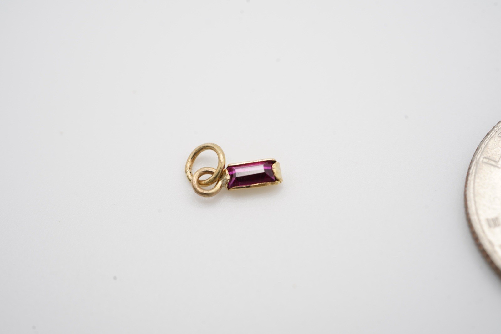 Rectangular Ruby Pendant. 0.60/cts. 14K Yellow Go… - image 3