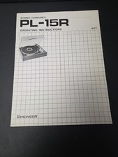 Pioneer PL-15R Giradischi Originale Manuale Istruzioni Funzionante Vintage Japan