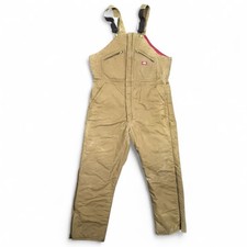90s Dickies Quilted Lined Duck Bib Overalls Men s Large Talon Zips Brown