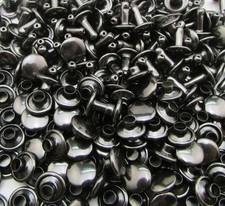 Gun Black Double Cap Rivets Plane Cap 10mm and Post 8mm Pack of 80 Sets