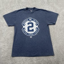 New York Yankees Derek Jeter Captain Majestic Men's T Shirt Size M Blue