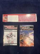 Transformers G1 Slag Instructions Tech Spec Lot. Hasbro Toys. 