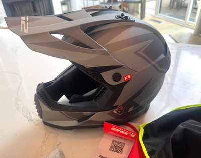 LS2 MX437 Fast Helmet XS Matte Gray Black Gate TwoFace Dirt Bike ATV DOT ECE NOS