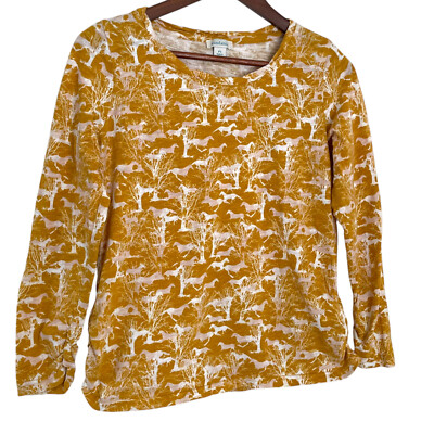 Sundance Catalog Wild & Free Mustang Horse T Shirt PS Petite Small Yellow Top